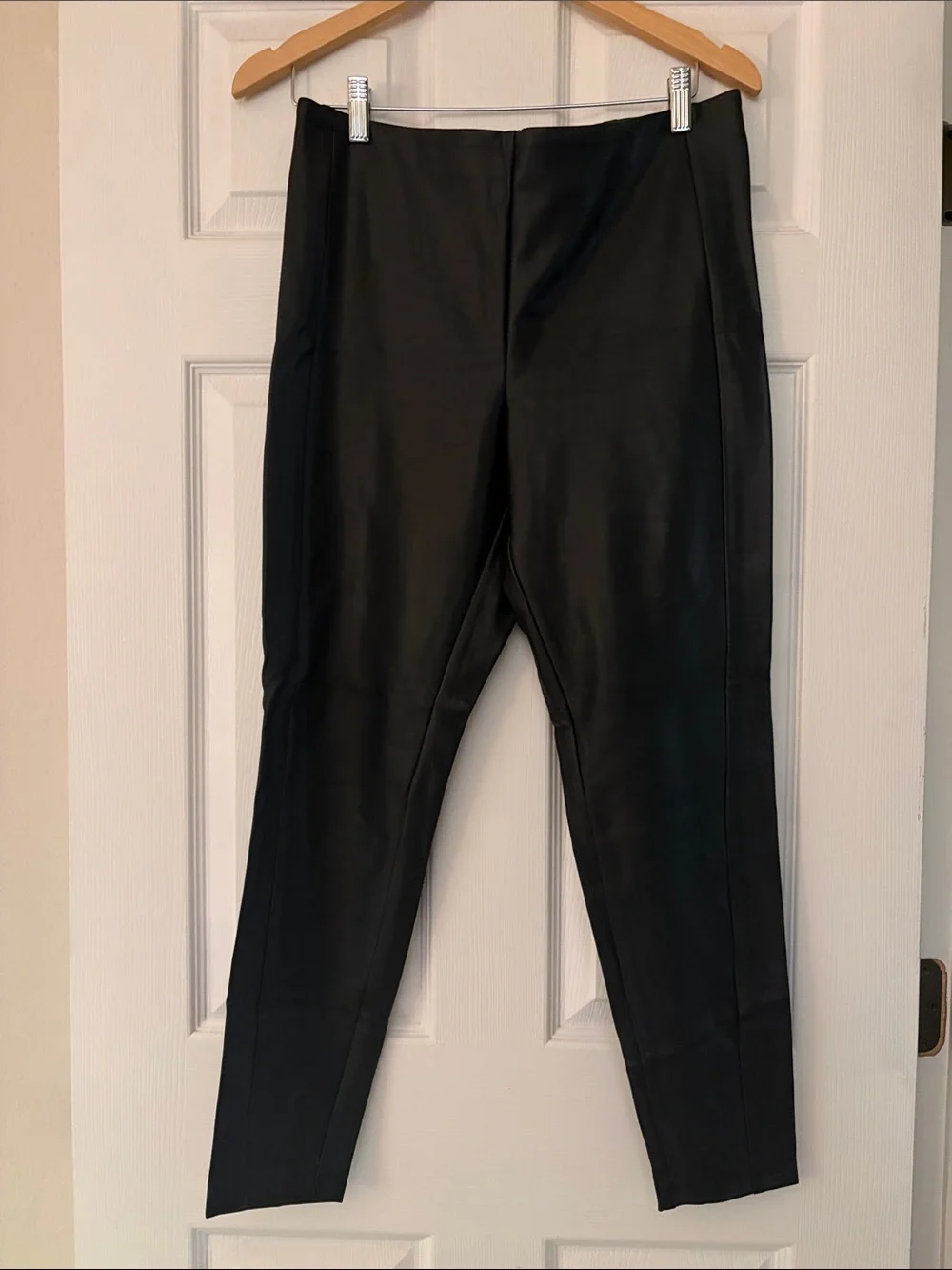 Banana Republic Black Faux Leather Cropped Ankle Pants
